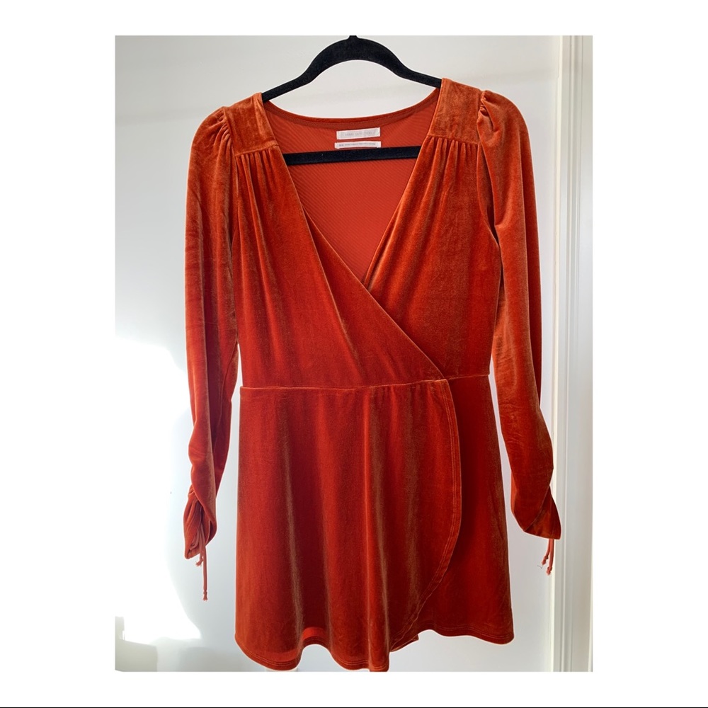 Urban Outfitters | Rust Velvet Skirt Romper M